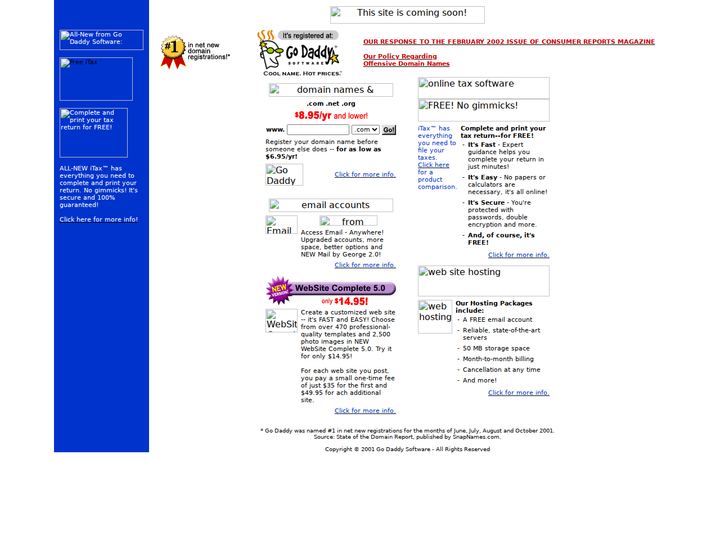 nickmartin.com as captured 2002-03-25