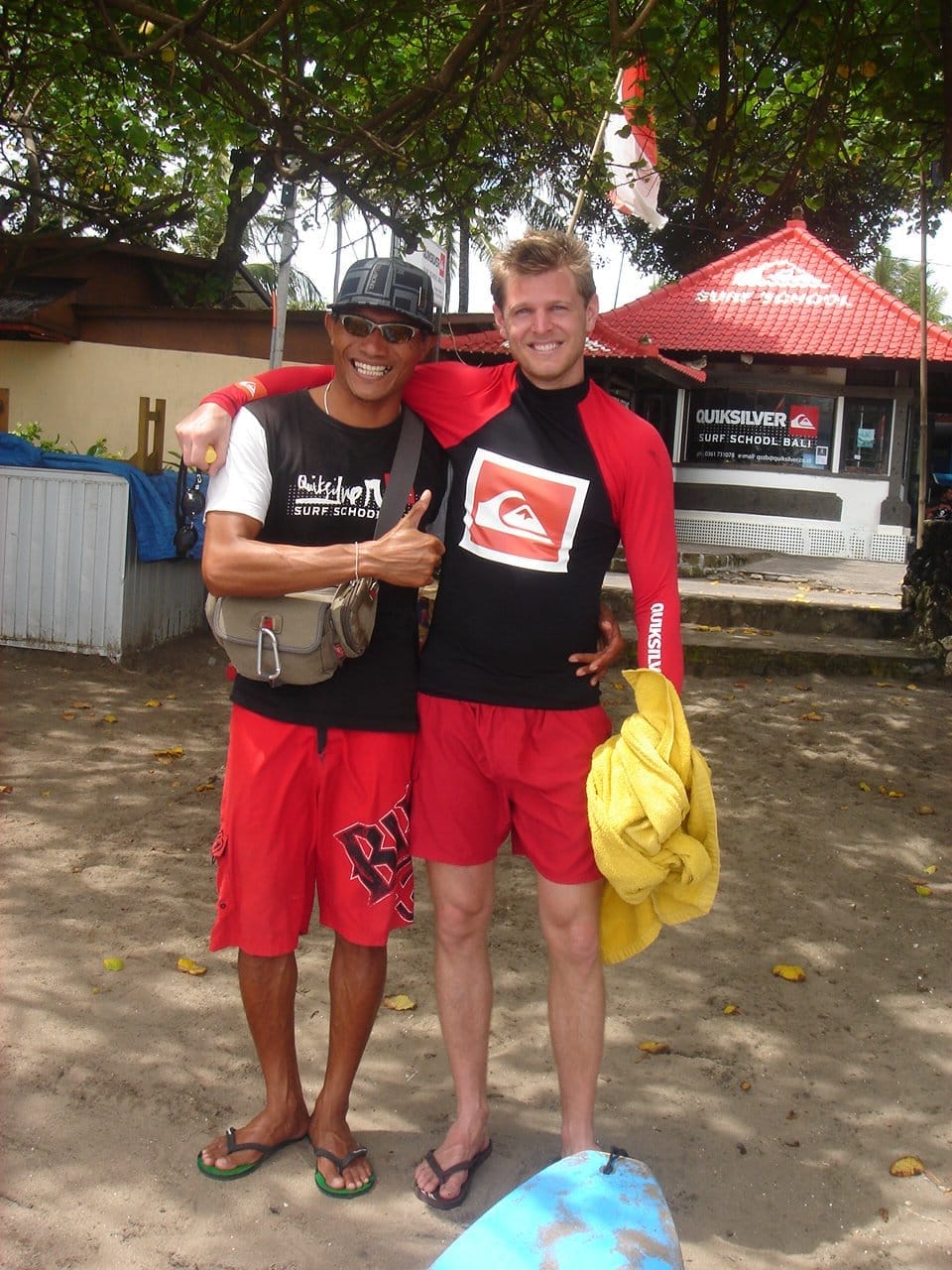 Surfing Bali G'day my surfing instructor (yep that's his name)